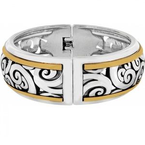 Brighton SPIN MASTER Scrolled 2-Tone Magnetic Cuff bracelet MSRP $78 WITH TAGS